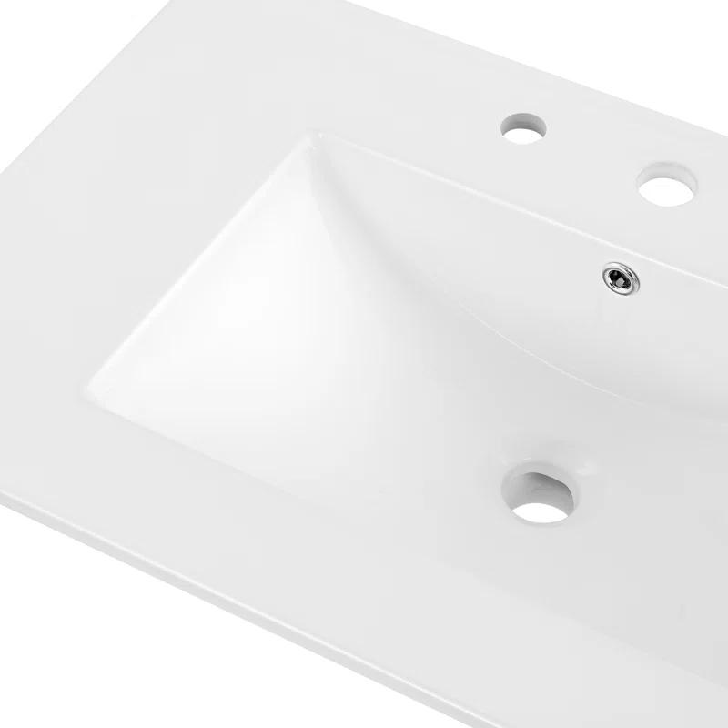 Jonathan Y Ancillary 3-Hole 30" Classic Contemporary Rectangular Ceramic Single Sink Basin Vanity Top