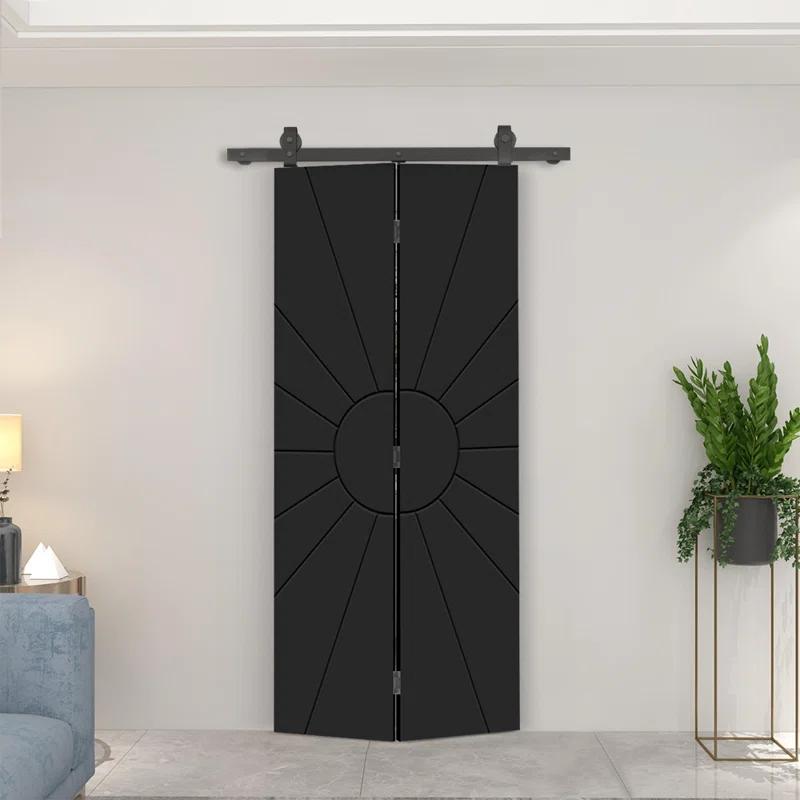 Calhome Modern Bi-Fold Barn Door with Sliding Hardware Kit