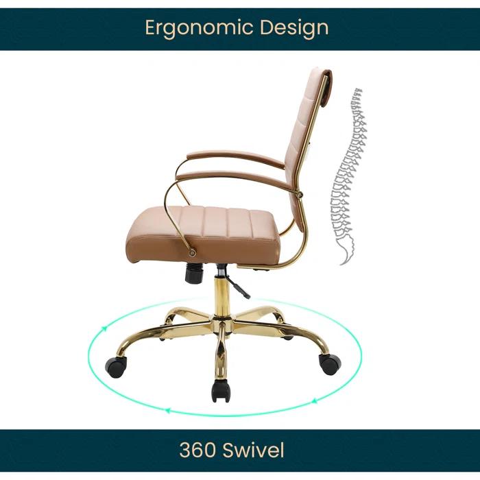 Everly Quinn Naudain Leather Office Conference Chair Modern Executive Meeting Room Chairs