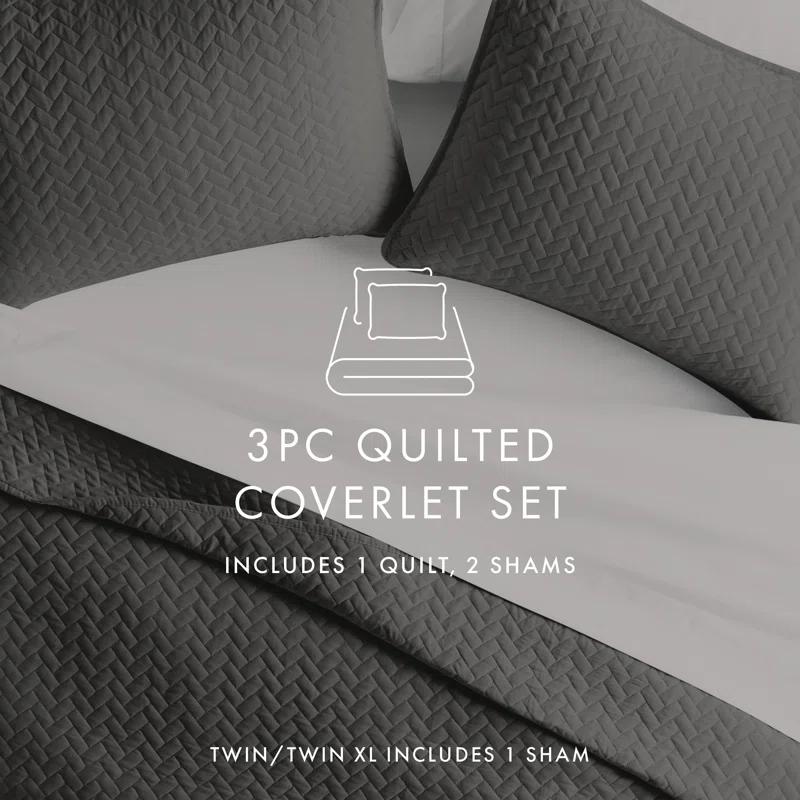Antora Microfiber Modern & Contemporary Coverlet / Bedspread Quilt Set
