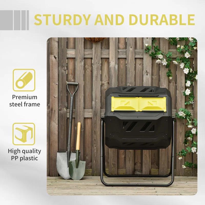 Outsunny 42.3 Gallons Outdoor Tumbler Composter with Latching Lid