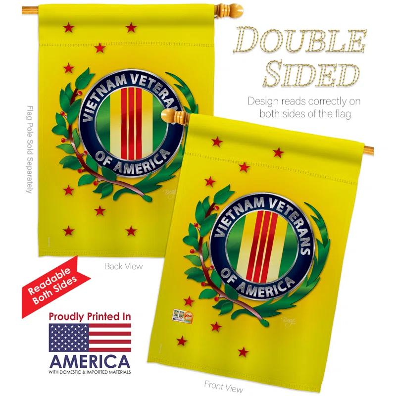 Breeze Decor Double Sided 40'' H x 28'' W Polyester Independence Day House Flag