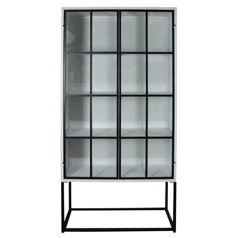 AREOhome Metal and Glass Display  China Cabinet