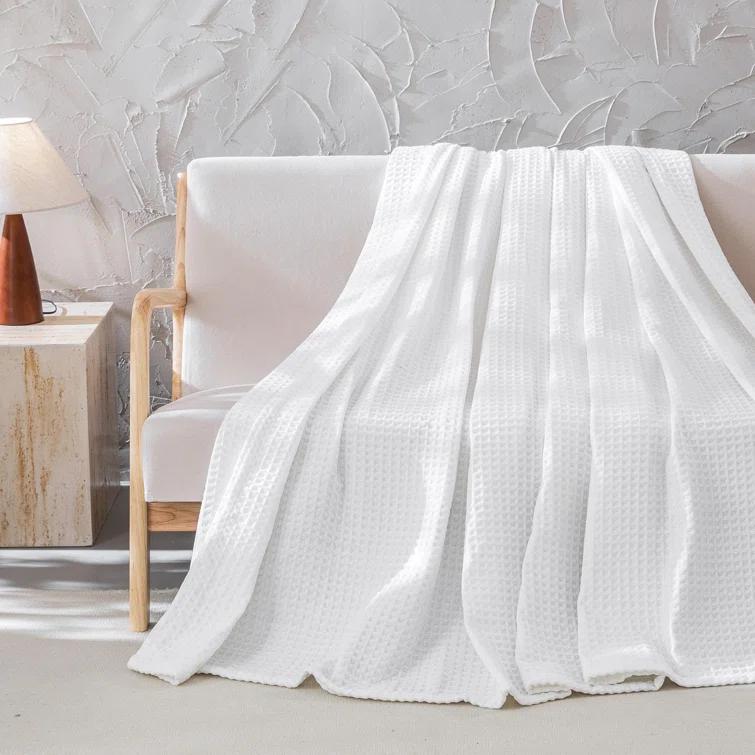 MeadowPark Fluffy Waffle Weave Polyester Chenille Bed Blanket