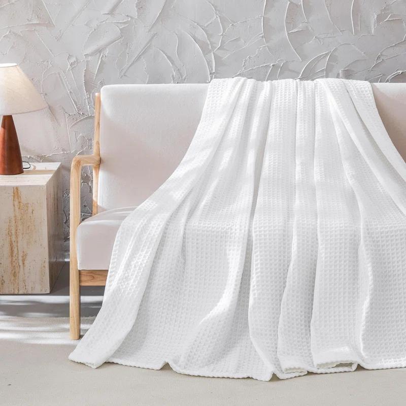 MeadowPark Fluffy Waffle Weave Polyester Chenille Bed Blanket