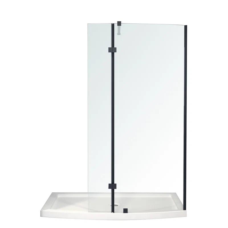 A&E Bath and Shower 60'' W 77.5'' H Framed Shower Enclosure Halim-60-BLK