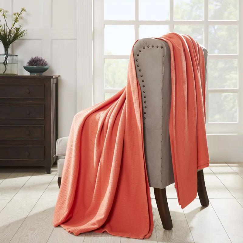Superior Waffle Weave Honeycomb Knit Soft Textured All-Season Cotton Blanket