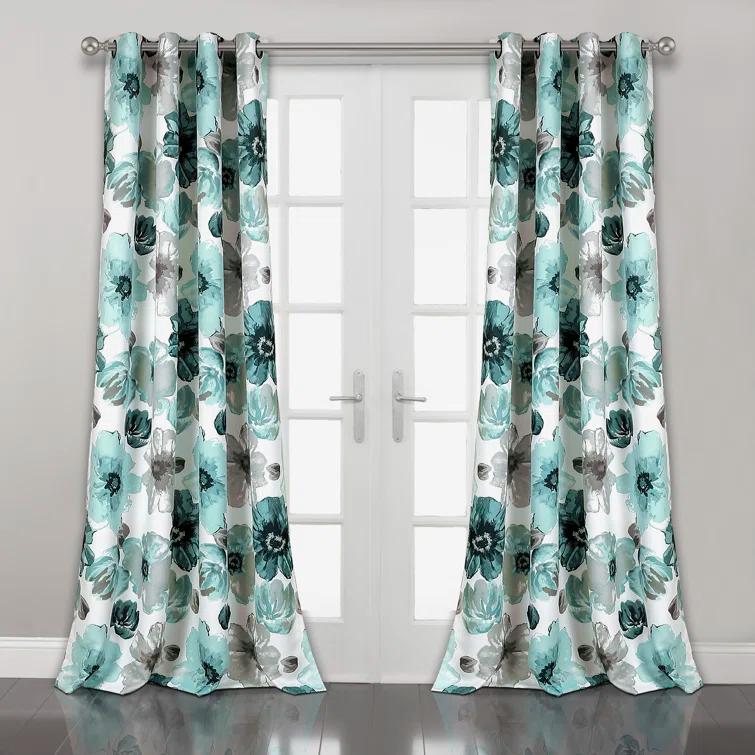Lush Decor Leah Polyester Room Darkening Curtain Pair (Set of 2)