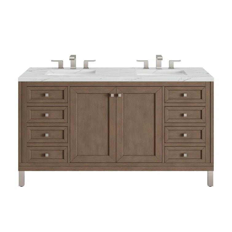 James Martin Vanities Chicago 60'' Double Bathroom Vanity with Top