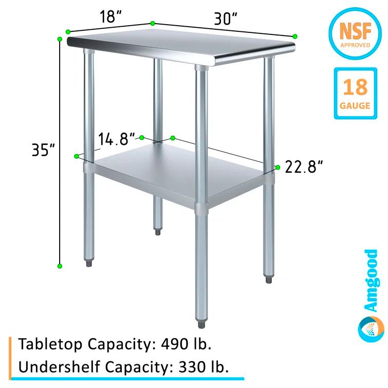 Amgood Stainless Steel Top Workbench