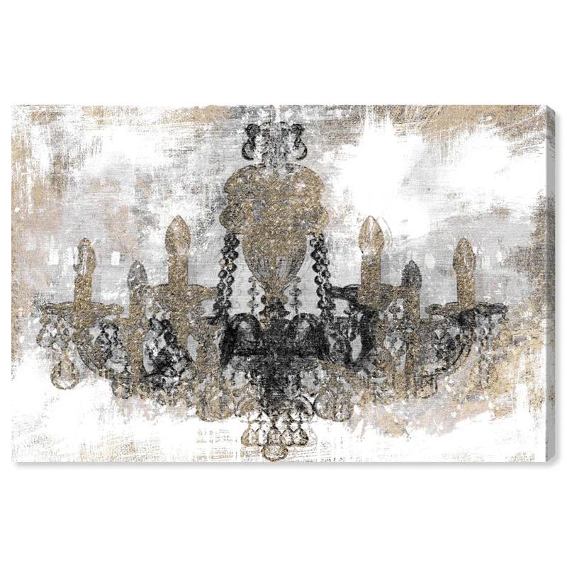 Oliver Gal Prints Luxury Night Diamonds Classic Chandeliers - Graphic Art on Canvas | Wayfair