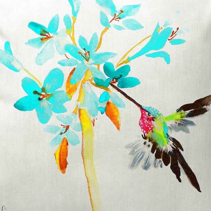 Betsy Drake Interiors Hummingbird Indoor/Outdoor Reversible Throw Pillow