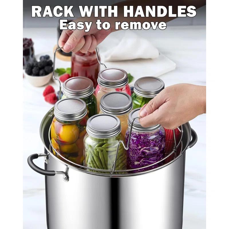 Cook N Home Cook N Home 12-inch Canning Rack, 2 Pack, Stainless Steel Steamer Canning Jar Rack, Kit For Regular Wide Mouth Mason Jars Ball Jars Holds 8 Pint Or 7 Quart Jars