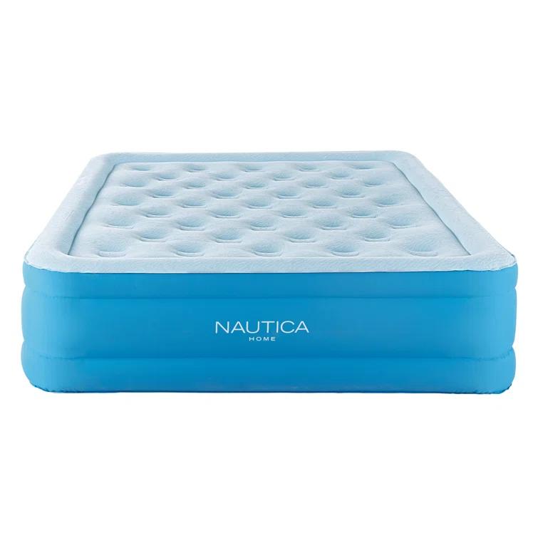 Nautica Nautica SupportAire Inflatable Air Mattress with Anti-Leak Built-in Pump, Puncture Resistant Vinyl