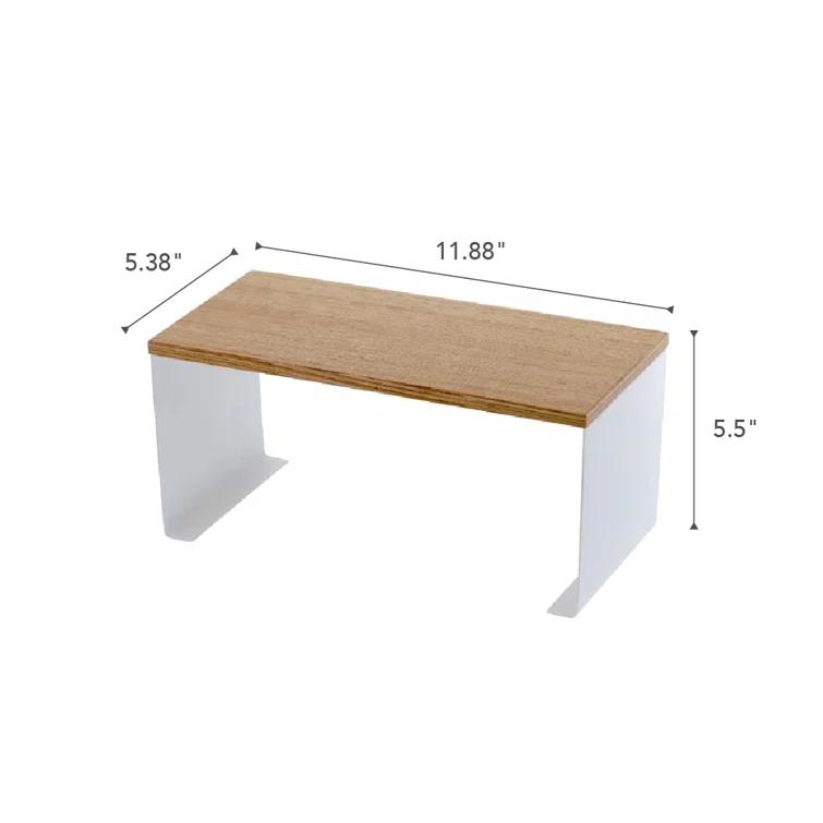 Yamazaki Tosca Small White Wood-Top Stackable Kitchen Rack