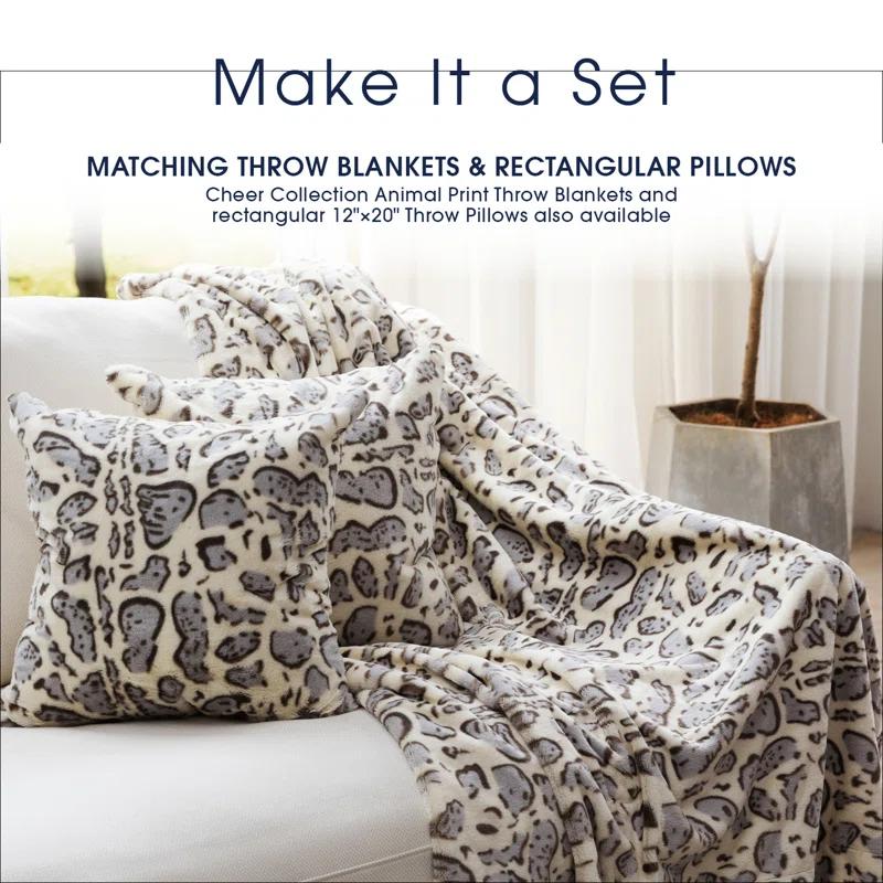 Cheer Collection Animal Print Faux Fur Throw Pillow (Set of 2)