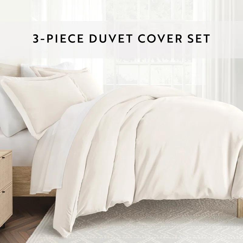 IEnjoy Home Super Soft Double Brushed Duvet Cover Set