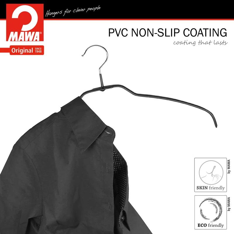 Mawa Metal Non-Slip Standard Hanger for Dress/Shirt/Sweater (Set of 20)