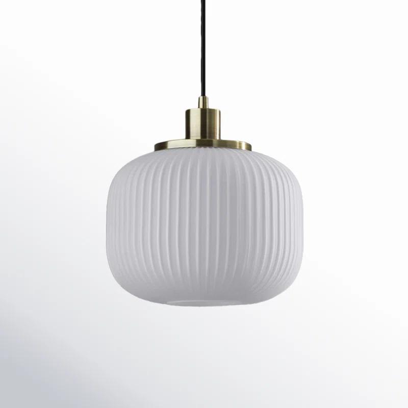 Nausica Ribbed Glass Pendant (10")