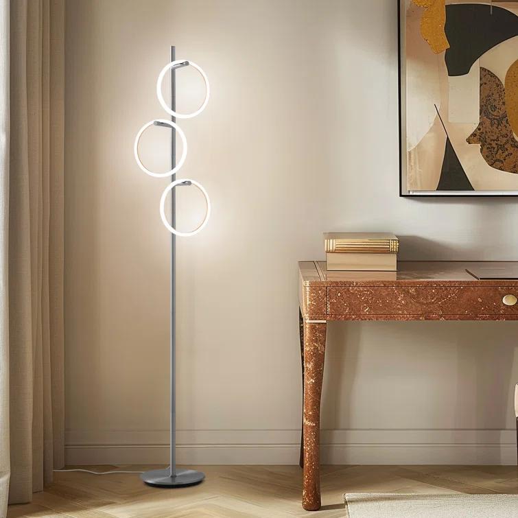 Brightech Saturn 66 in. Industrial 3-Light 3-Way Dimming LED Floor Lamp