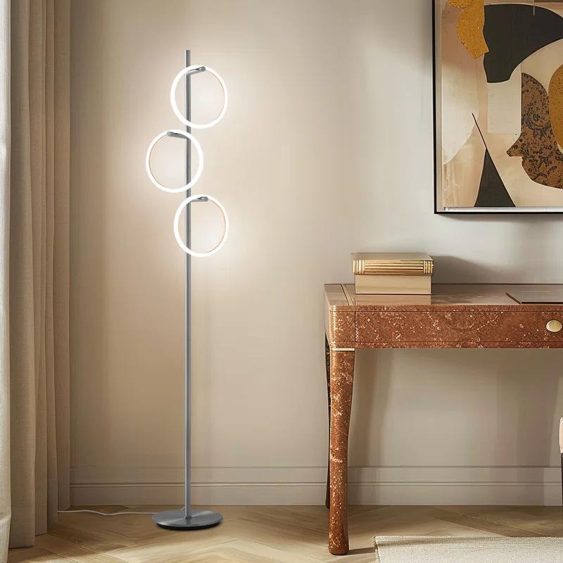 Brightech Saturn 66 in. Industrial 3-Light 3-Way Dimming LED Floor Lamp