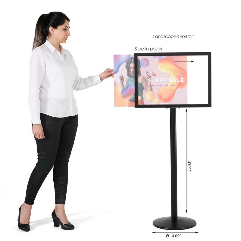 MT Displays Aluminum Pedestal Sign Holder Stand