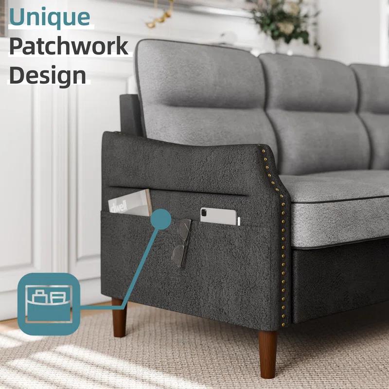 78" Sectional L Shaped Sofa Couch