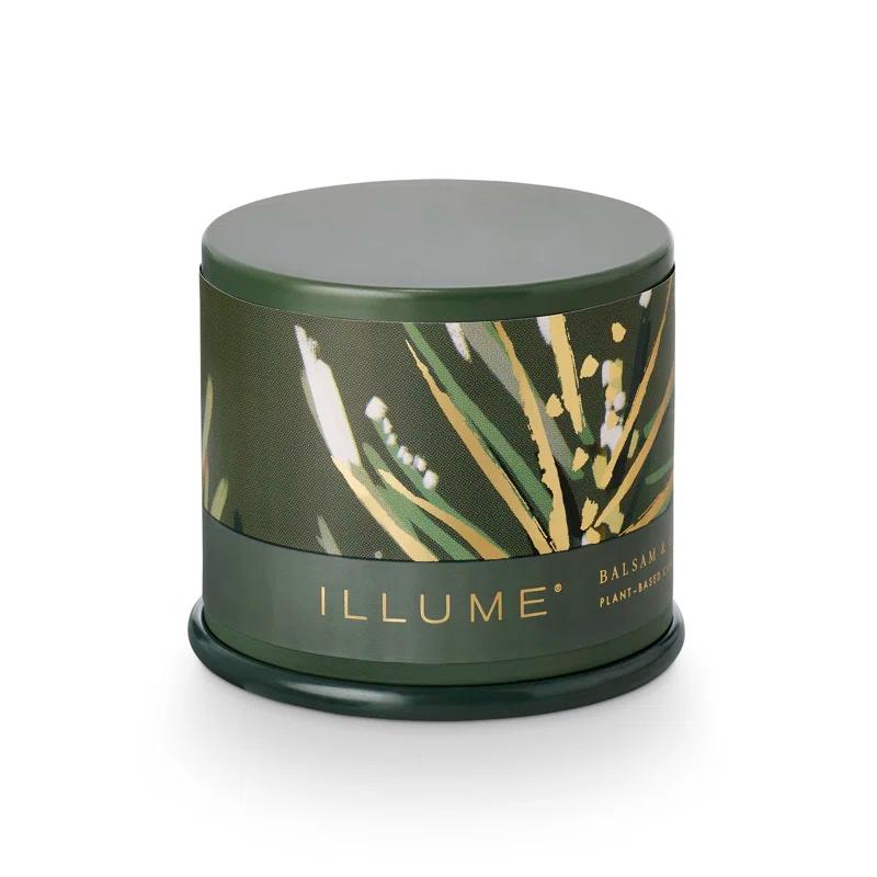 ILLUME Noble Holiday Balsam & Cedar Large Crackle Glass Candle