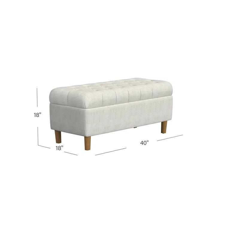 HomePop Polyester Upholstered Storage Bench