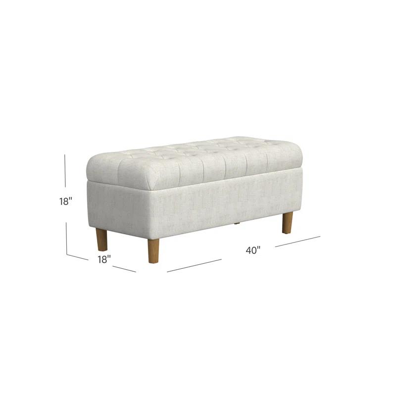 HomePop Polyester Upholstered Storage Bench