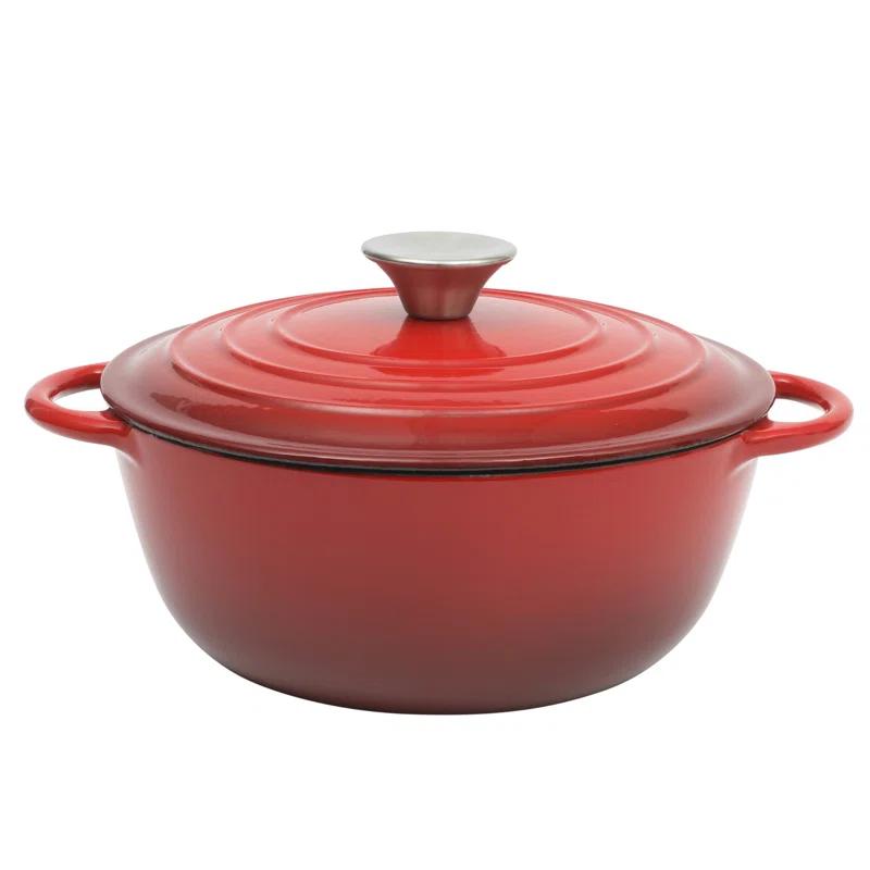 Gibson Home Gibson Home Addlestone 2.65 Quart Enamel Cast Iron Dutch Oven - Red