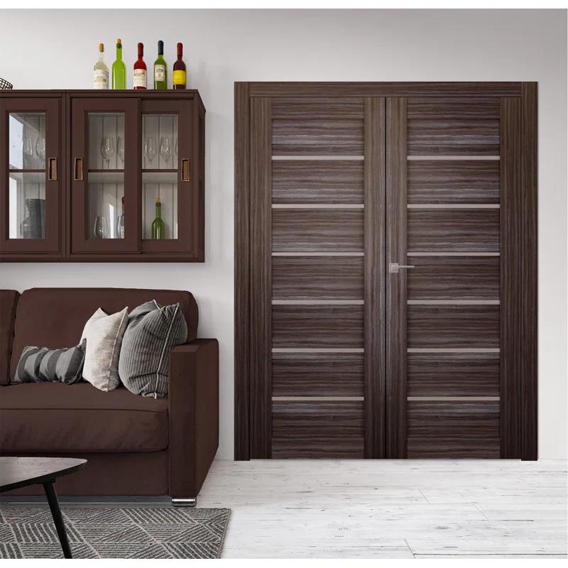 Belldinni Alba Solid Manufactured Wood and Glass Composite Paneled Prefinished French Door