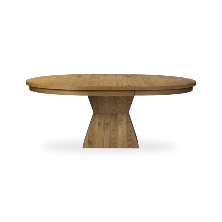 Hermoza Extendable Round Dining Table - Natural Oak