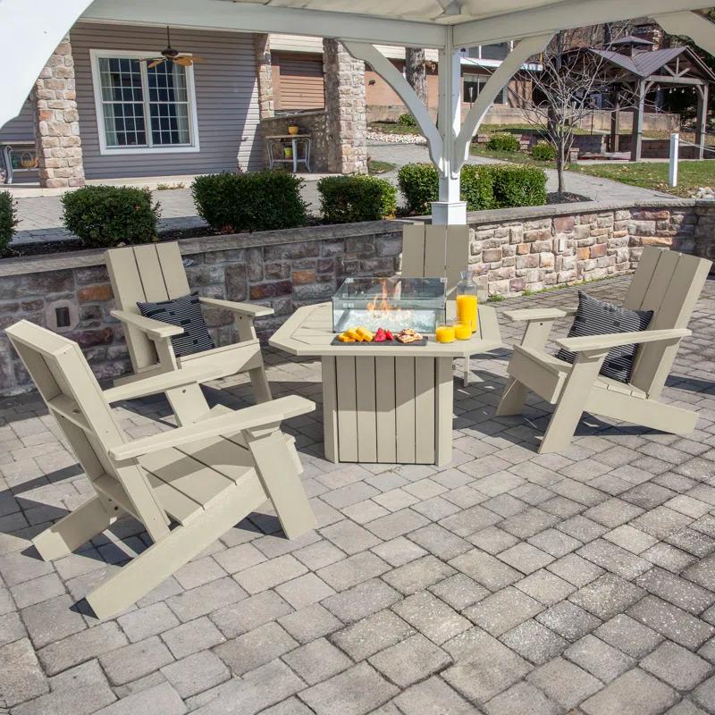 Highwood USA Plastic Adirondack Chair with Table