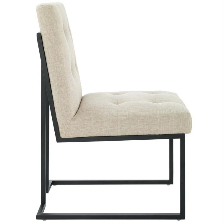 Modway Privy Black Stainless Steel Upholstered Fabric Dining Chair by Modway