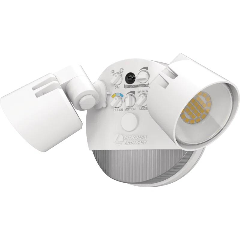 Lithonia Lighting 2 - Head Hardwired Dusk to Dawn Outdoor Security Flood Light with Motion Sensor