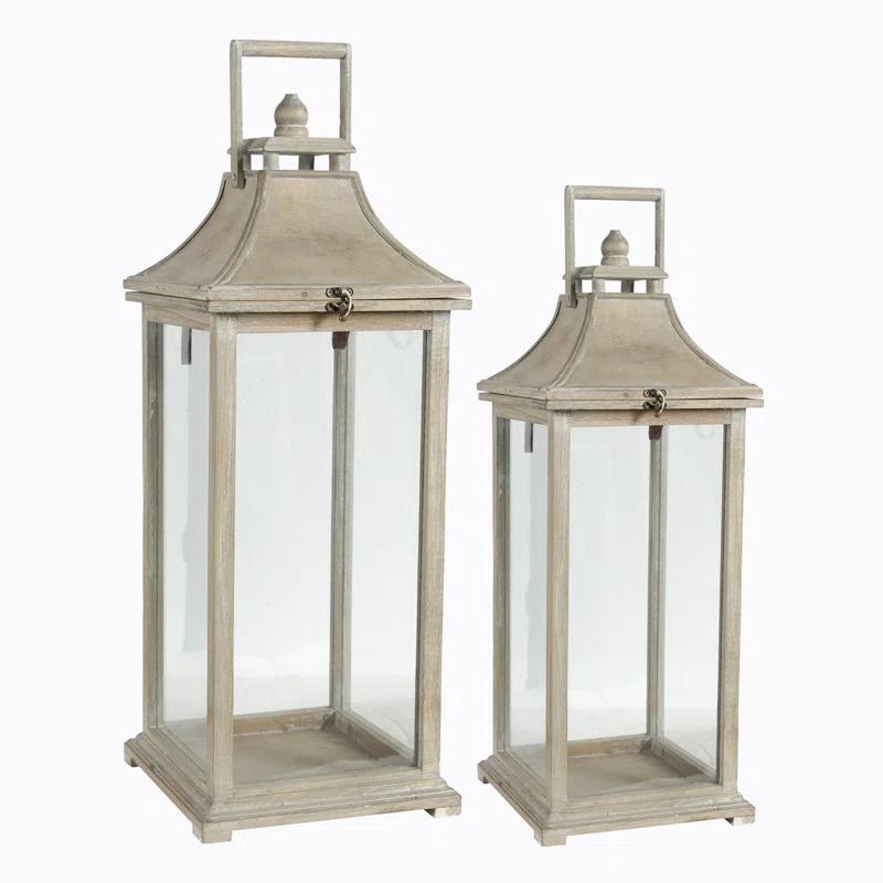 2 Piece Table Top Lantern Set
