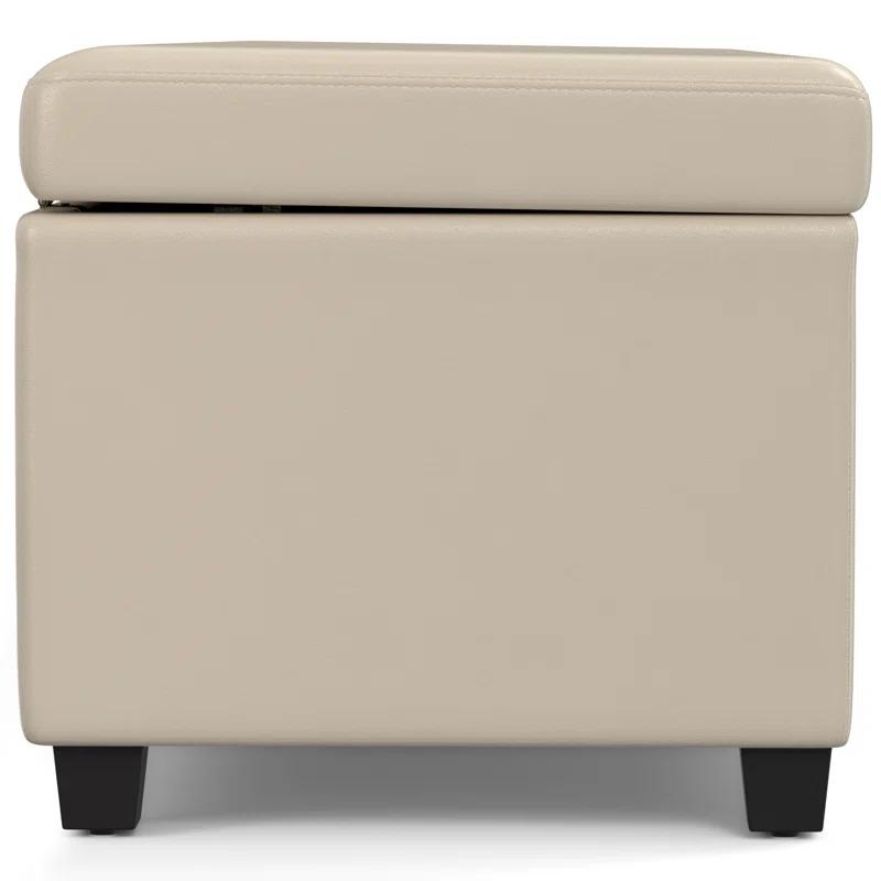 Simpli Home Avalon 54"W Upholstered Storage Ottoman Bench with Interior Storage and Safety Hinges