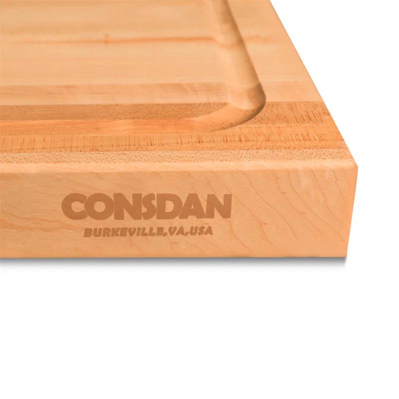 CONSDAN CONSDAN Cutting Board, Hard Maple with Invisible Inner Handle, Edge Grain,