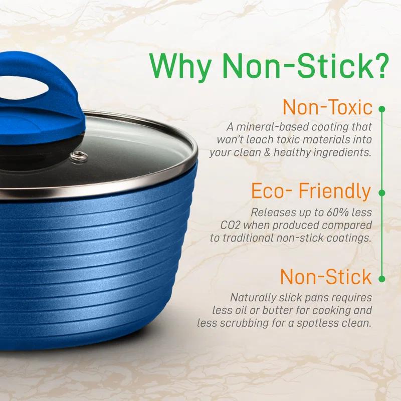 NutriChef 12 - Piece Non-Stick Aluminum Cookware Set