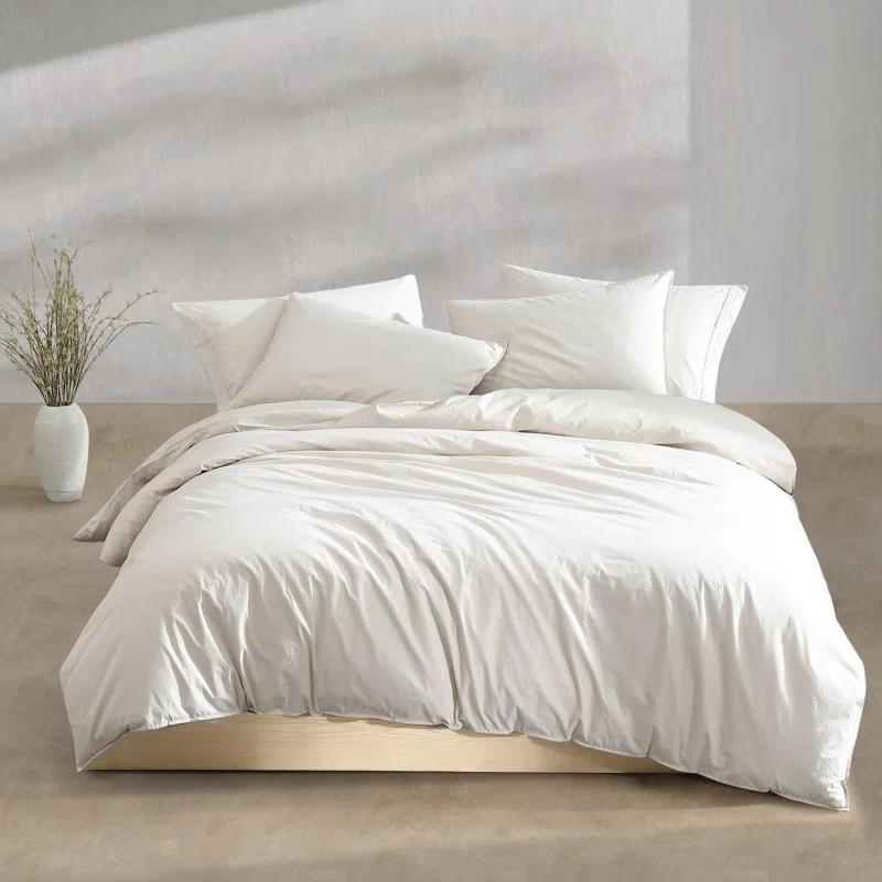 Calvin Klein Calvin Klein Washed Percale Cotton Solid Comforter Set