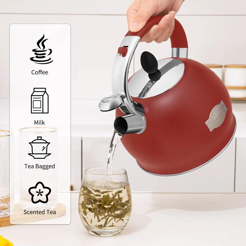 LUXESIT 2.64 Quarts Stainless Steel Whistling Stovetop Tea Kettle