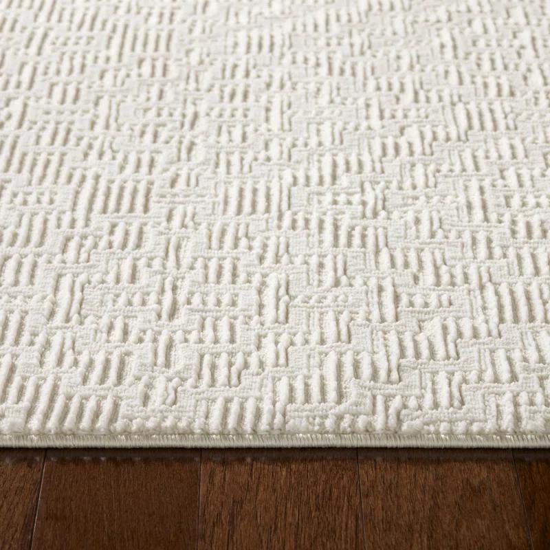 Town & Country Living TOWN & COUNTRY LUXE Tretta Modern Geo Area Rug with Plush High-Low Texture, Ivory