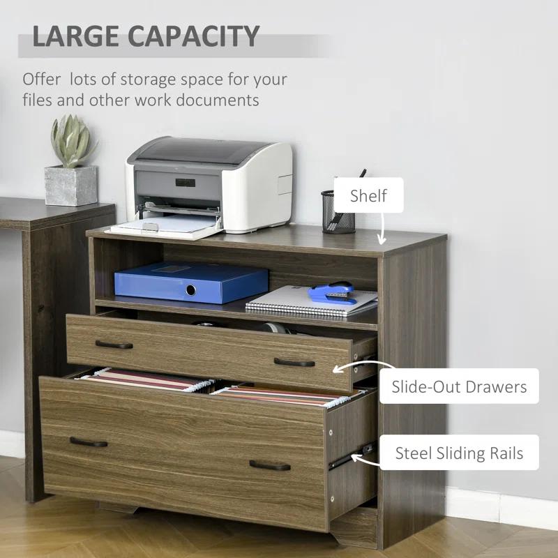 Vinsetto 33.5'' Wide 2 -Drawer File Cabinet