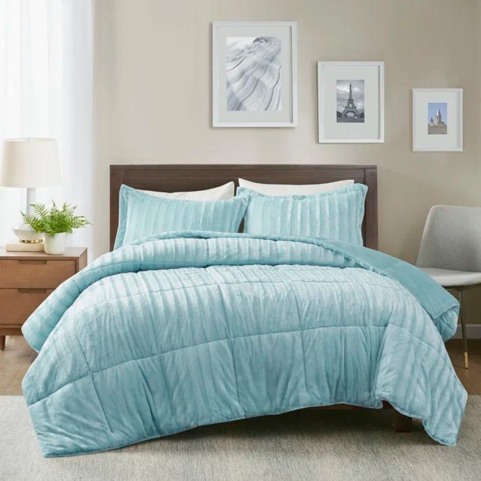 Madison Park Duke Faux Fur 3 Piece Comforter Set
