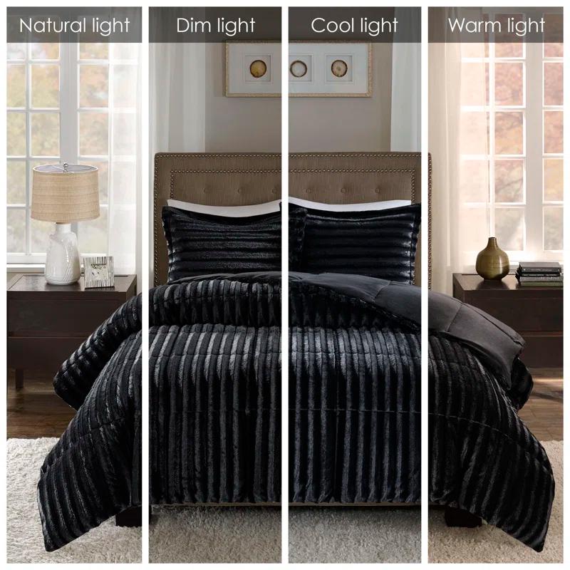 Madison Park Faux Fur 3 Piece Comforter Set