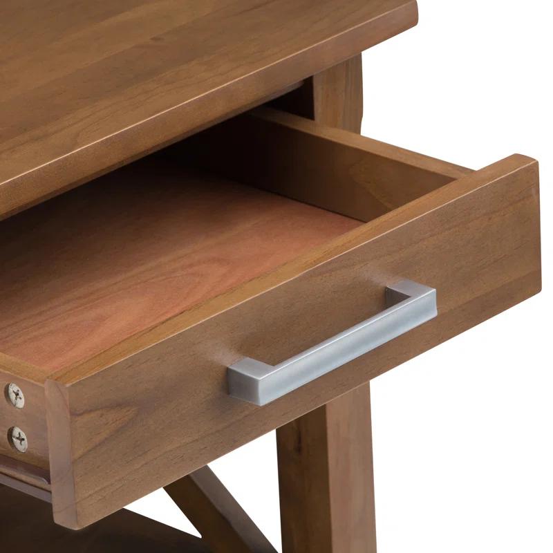 Simpli Home Kitchener 21"W Solid Mango Wood Square End Table with Storage Drawer