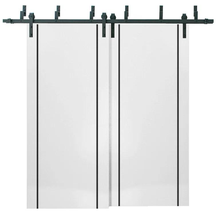 SARTODOORS Solid + Manufactured Wood Paneled Barn Door