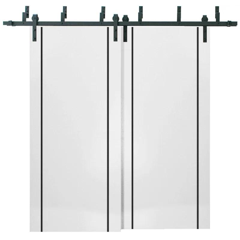 SARTODOORS Solid + Manufactured Wood Paneled Barn Door