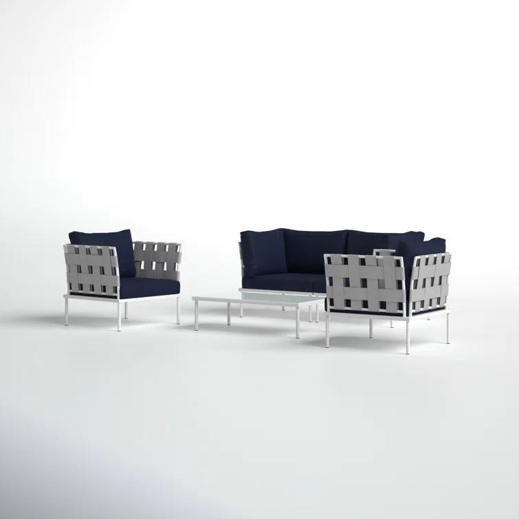 Modway Harmony 5 Piece Outdoor Patio Aluminum Sectional Sofa Set